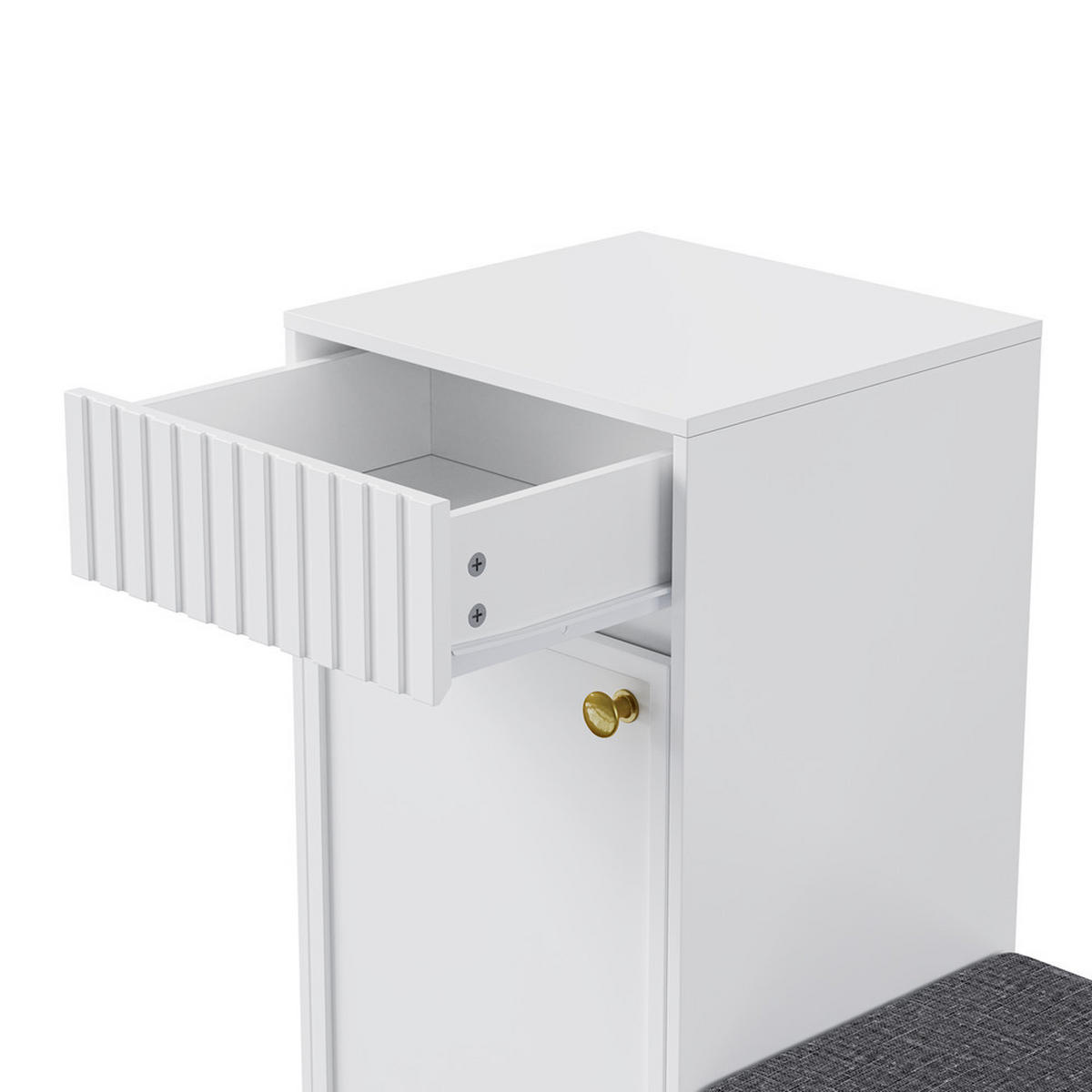 SCHUHSCHRANK Modern mit Sitzbank Weiß 100x35x82.2cm - Weiß, Holzwerkstoff (35/82.2/100cm) - FLIEKS