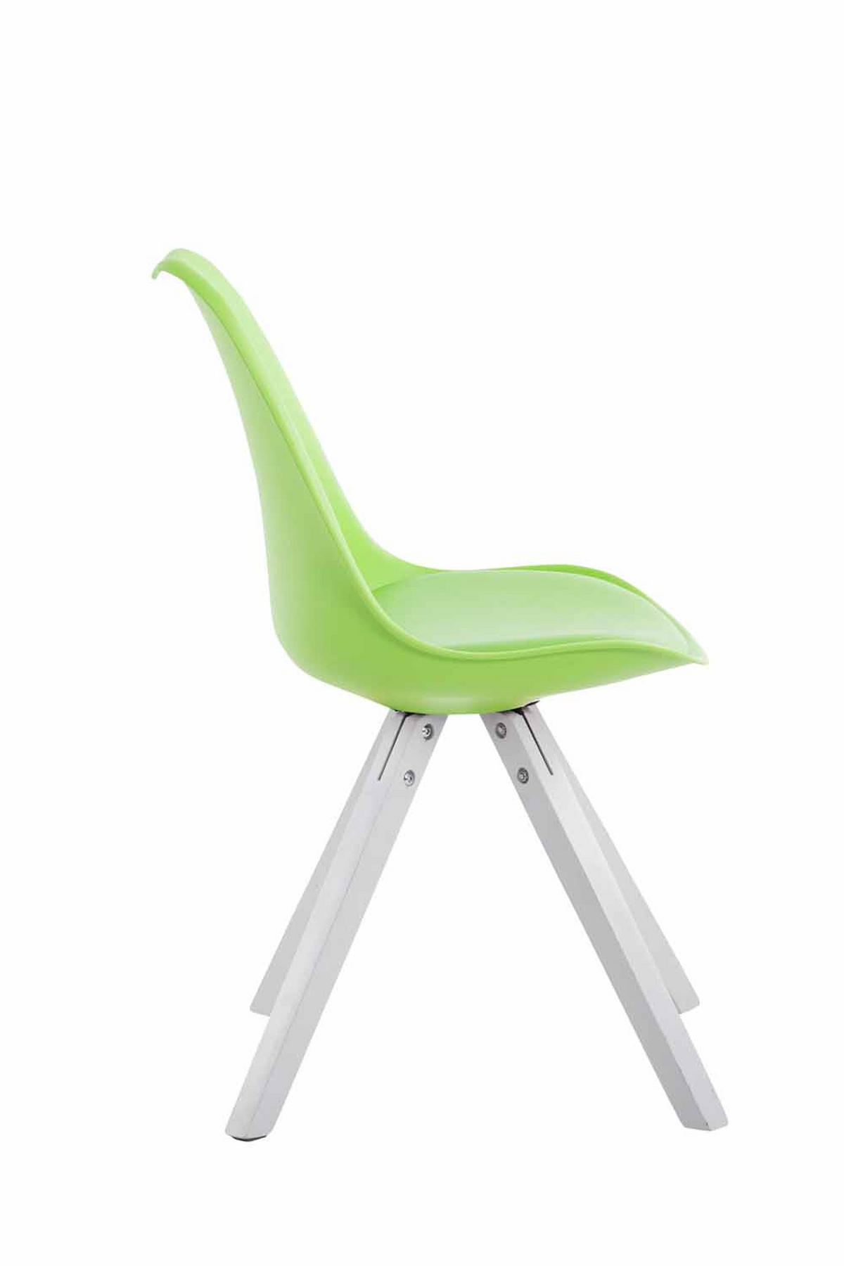 STUHL Lederlook grün - Weiß/Grün, Holz/Textil (47.5/83/55.5cm) - CLP