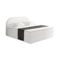 BOXBETT mit Matratze H3 und Lattenrost - NOX - 160x200 - Weiß Kunstleder - Weiß, Holzwerkstoff/Kunststoff (160/200cm) - ALTDECOR