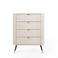 KOMMODE AURA mit Schubladen auf Füßen - Beige, Holzwerkstoff (78/98.4/40cm) - Idohome