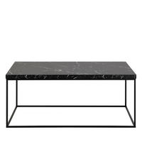 COUCHTISCH aus Marmor und Metall, 110x55cm - Mixo - Schwarz - Schwarz, Stein (110/55/45cm) - Drawer