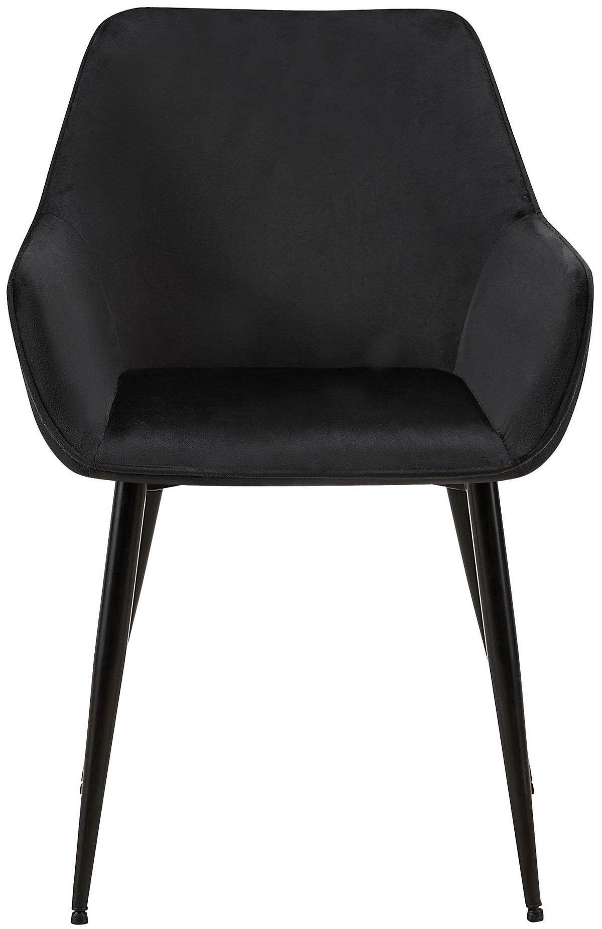 ARMLEHNENSTUHL Samt Schwarz - Schwarz, Textil/Metall (52/82/63cm) - CLP