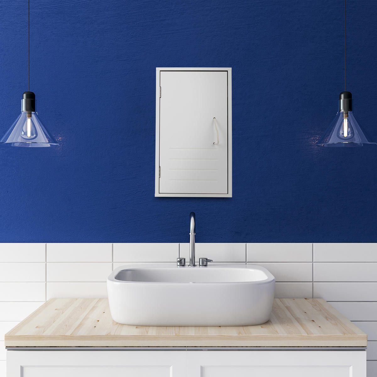 HÄNGESCHRANK - Weiß, Holzwerkstoff/Textil (30/50/18.5cm) - Relaxdays