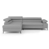 ECKSCHLAFSOFA Mellow mit Bettkasten, Grau, links - Schwarz/Grau, Textil (270/205cm) - Beautysofa
