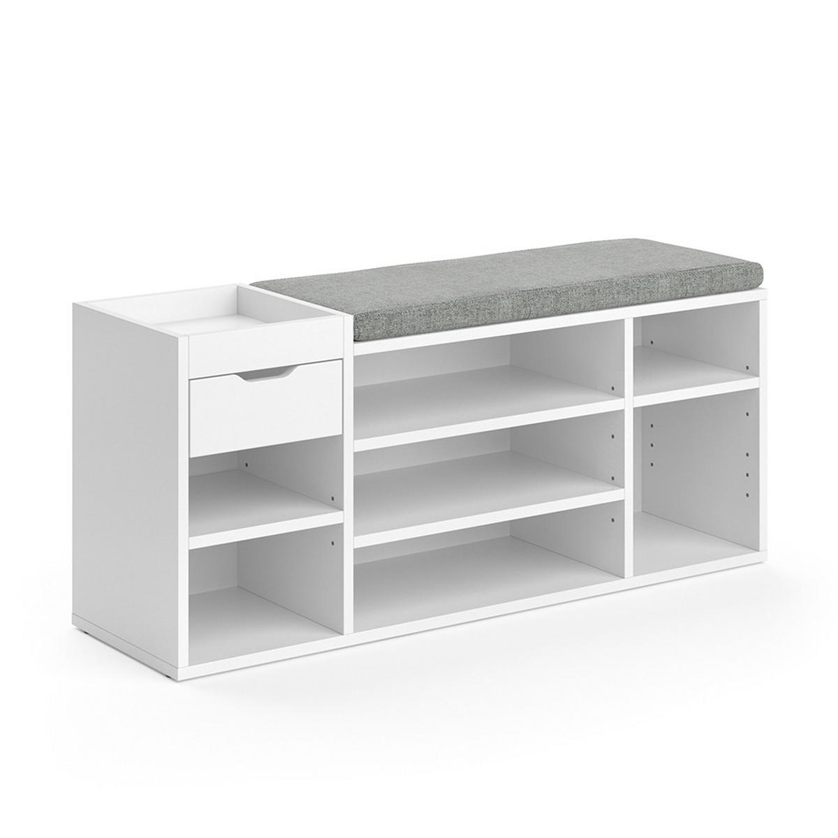 SCHUHBANK Eleon Weiß 101.1 x 45 cm - Weiß, Holzwerkstoff (101.1/45/29.5cm) - Vicco