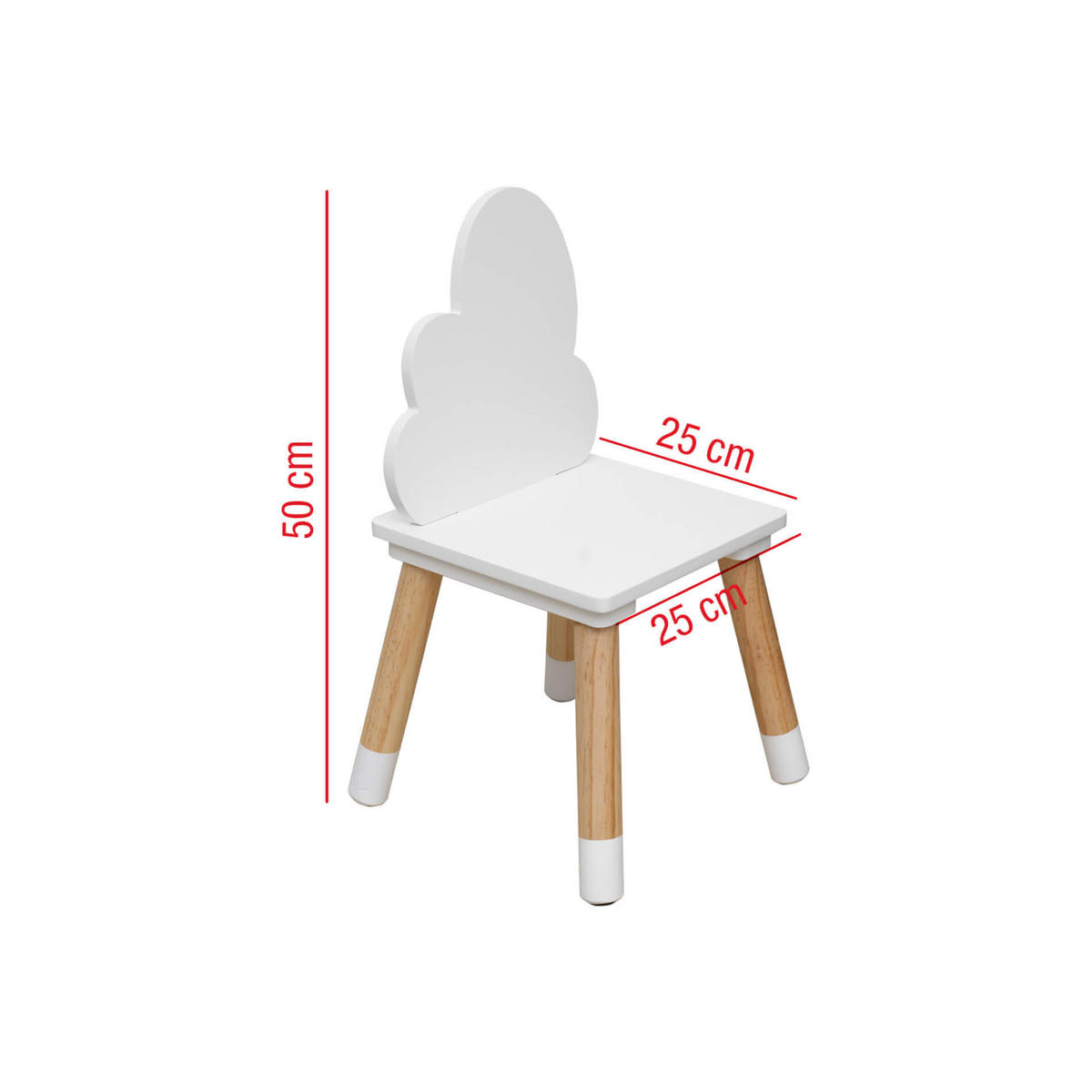 KINDERSTÜHLE 2er Set Weiß 25/25/50 cm - Weiß, Holzwerkstoff (25/50/25cm) - Mobili Rebecca