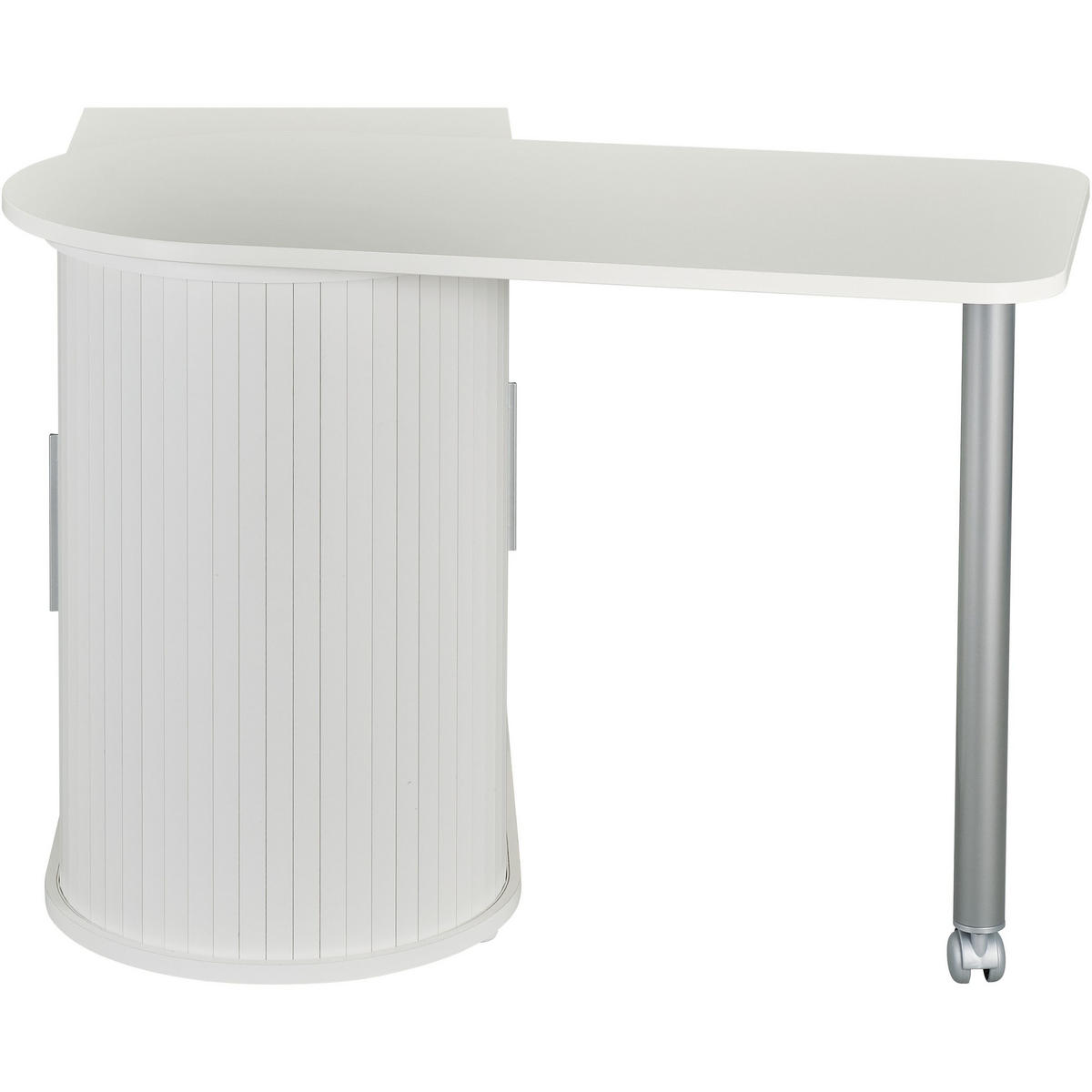 COMPUTERTISCH mit Rolladentür 55/131/75cm - Weiß, Holzwerkstoff (55/131/75cm) - Simmob