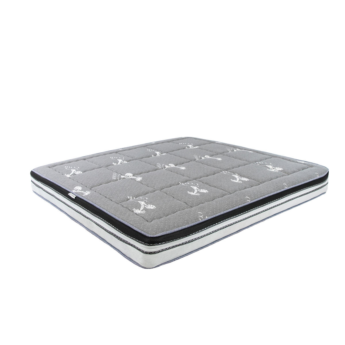 HYBRIDMATRATZE aus Naturlatex mit unabhängigen Taschenfedern 180/200/24 cm - Weiß/Grau, Textil (180/200cm) - ANGEL CERDA