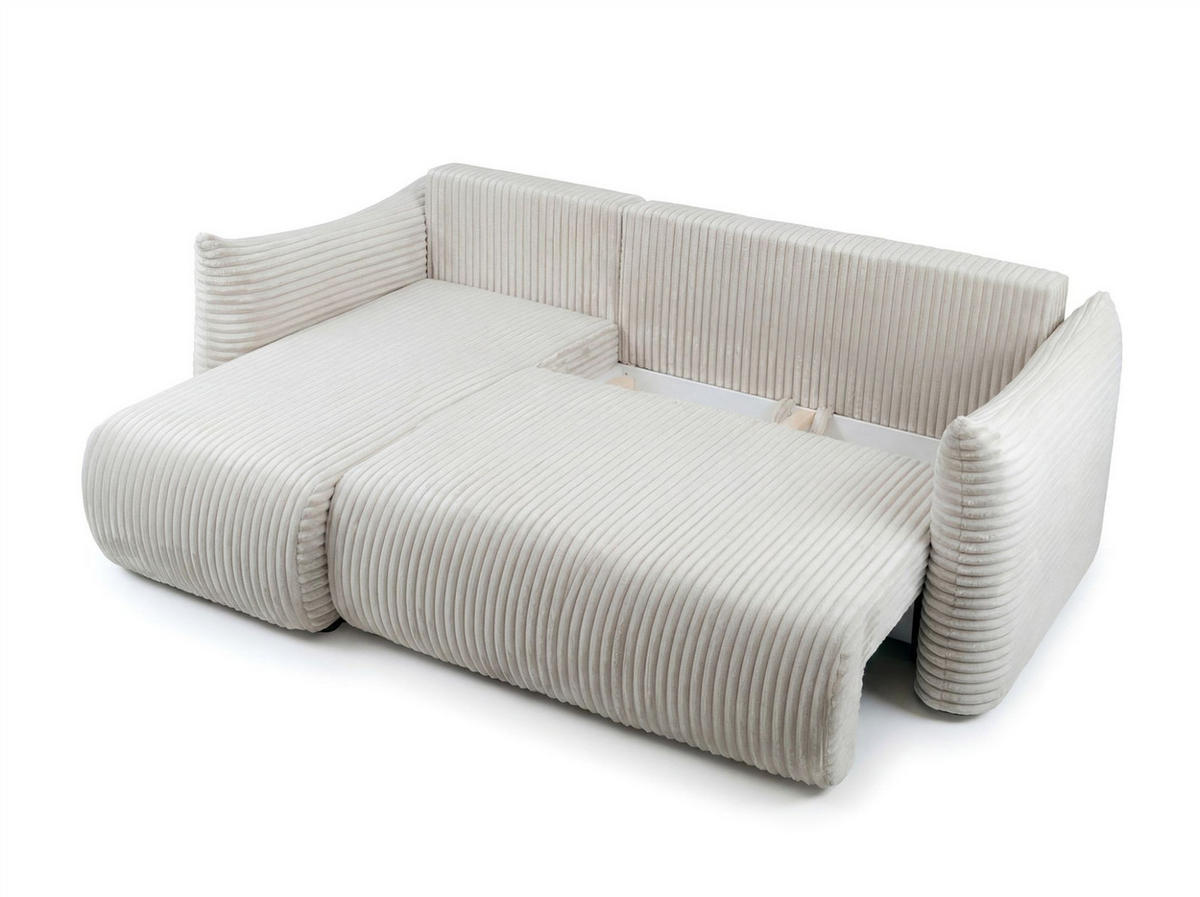 ECKSOFA Mailand Xs Mit Schlaffunktion - Ecru, Holzwerkstoff/Textil (154/226cm) - Fun Möbel