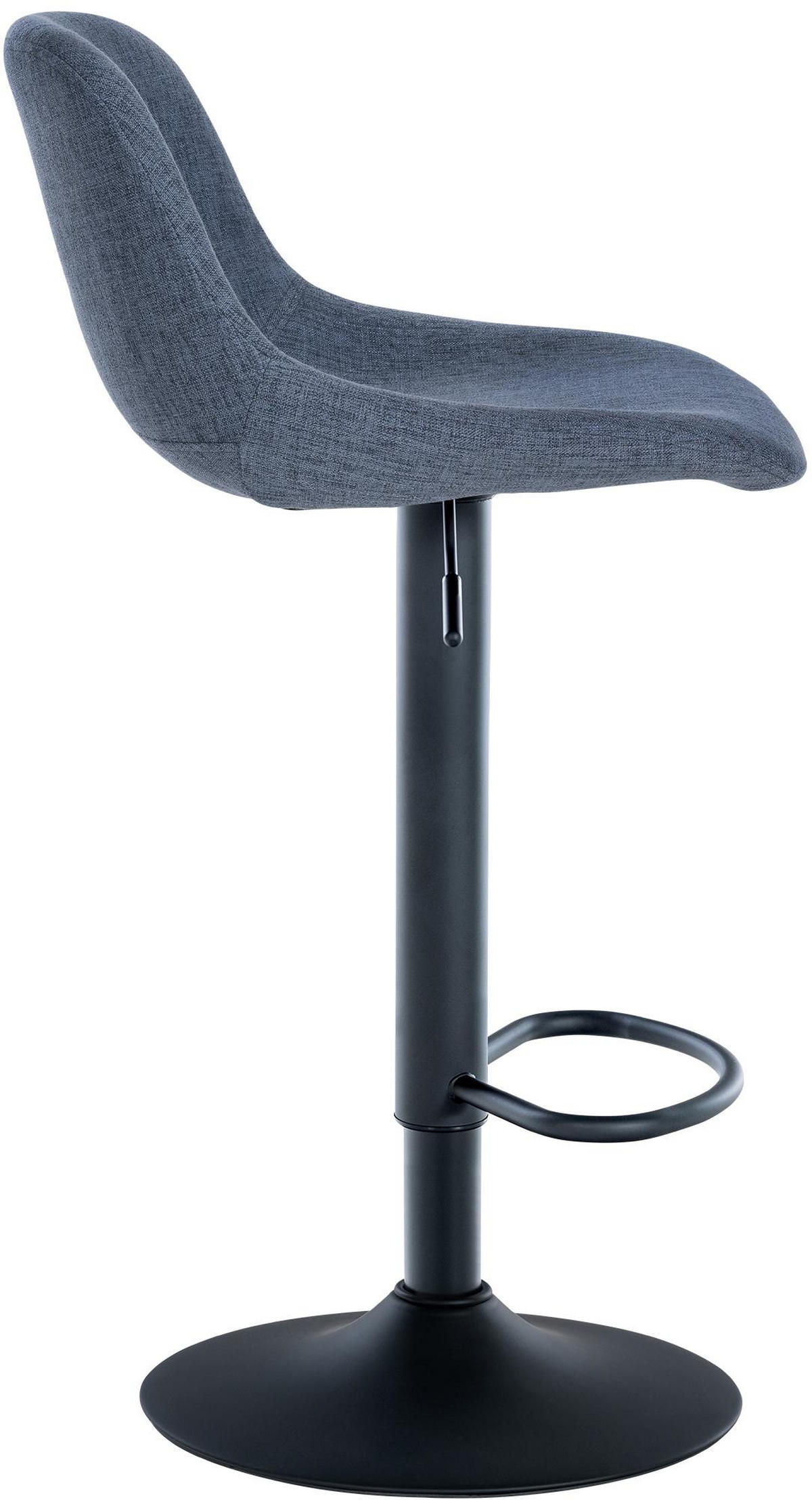 BARHOCKER Stoff blau - Blau/Schwarz, Textil/Metall (43/79/49cm) - CLP