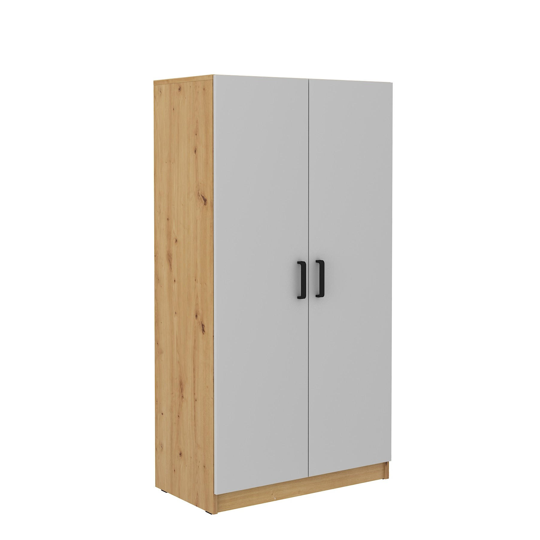 DREHTÜRENSCHRANK MALTESA 79,9/153,6/42cm 2-türig Eiche Artisan - Eiche Artisan/Grau, Holzwerkstoff (79.9/153.6/42cm) - MASSENO