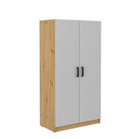 DREHTÜRENSCHRANK MALTESA 79,9/153,6/42cm 2-türig Eiche Artisan - Eiche Artisan/Grau, Holzwerkstoff (79.9/153.6/42cm) - MASSENO
