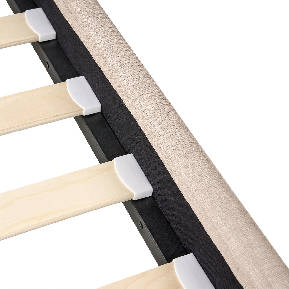 BETT mit Lattenrost 120/200 cm Beige Fitou - Beige/Braun, Textil (120/200cm) - Beliani