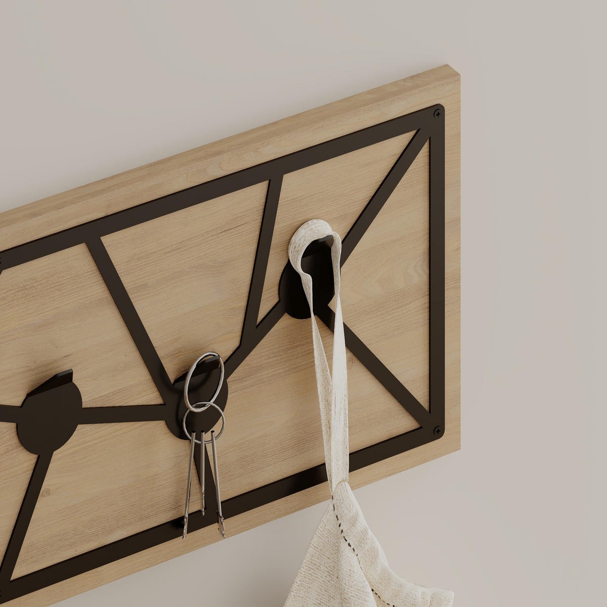 WANDGARDEROBE Trace Eiche 75/27/1.8 cm - Weiß, Holzwerkstoff (74.6/26.6/1.8cm) - Decortie