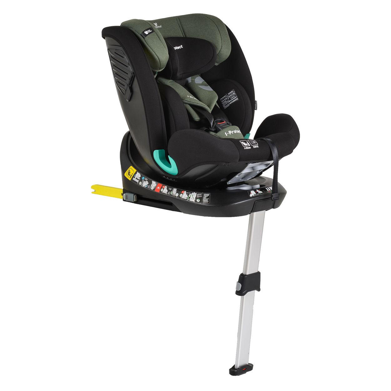 KINDERSITZ i-Protect i-Size grün (40-150cm) Gruppe 0+/1/2/3 Stützfuß Isofix - Grün, Kunststoff (45/60/53cm) - Cangaroo