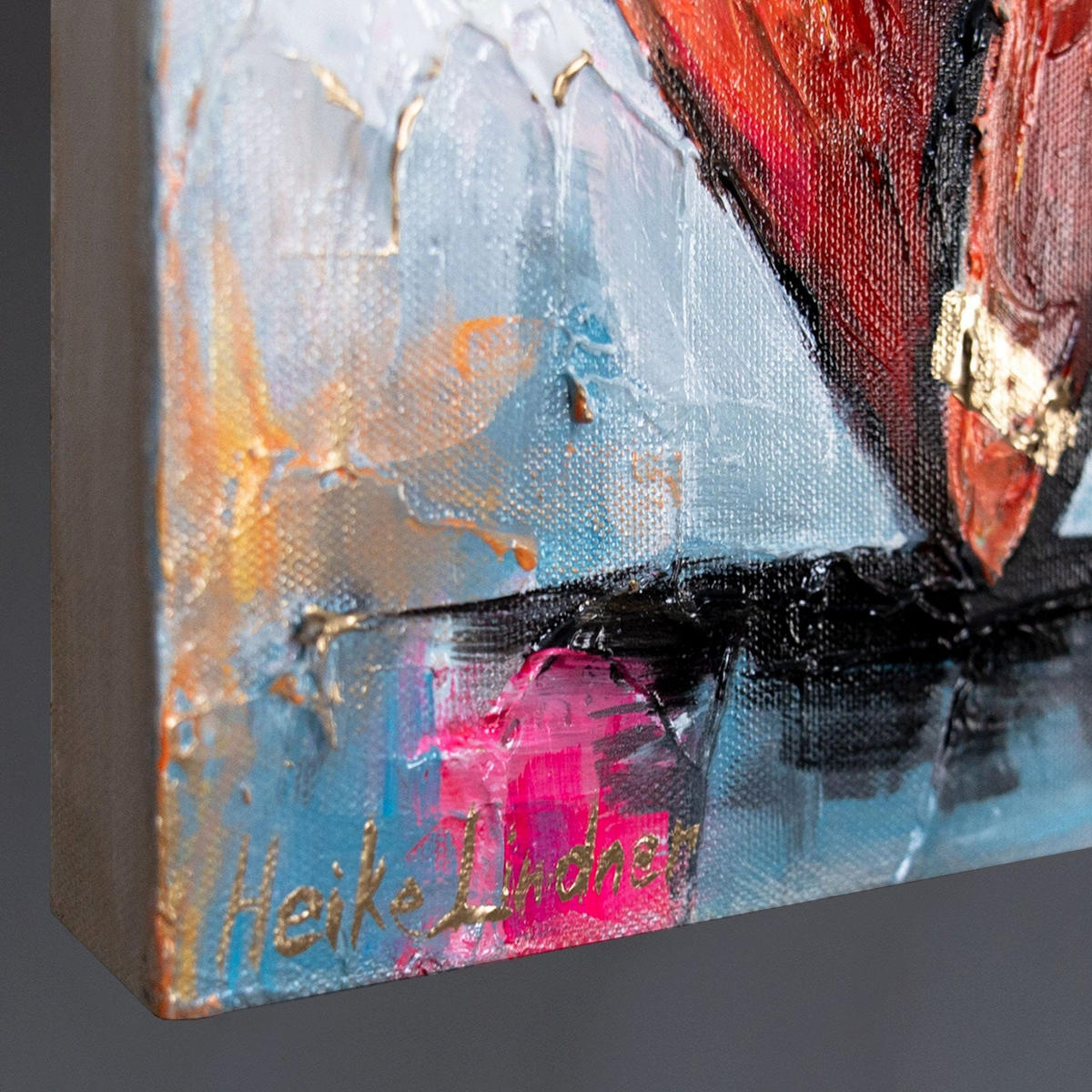 GEMÄLDE Helles Ensemble auf Keilrahmen 115x50 cm - Multicolor, Holz (115/50cm) - YS-art gallery