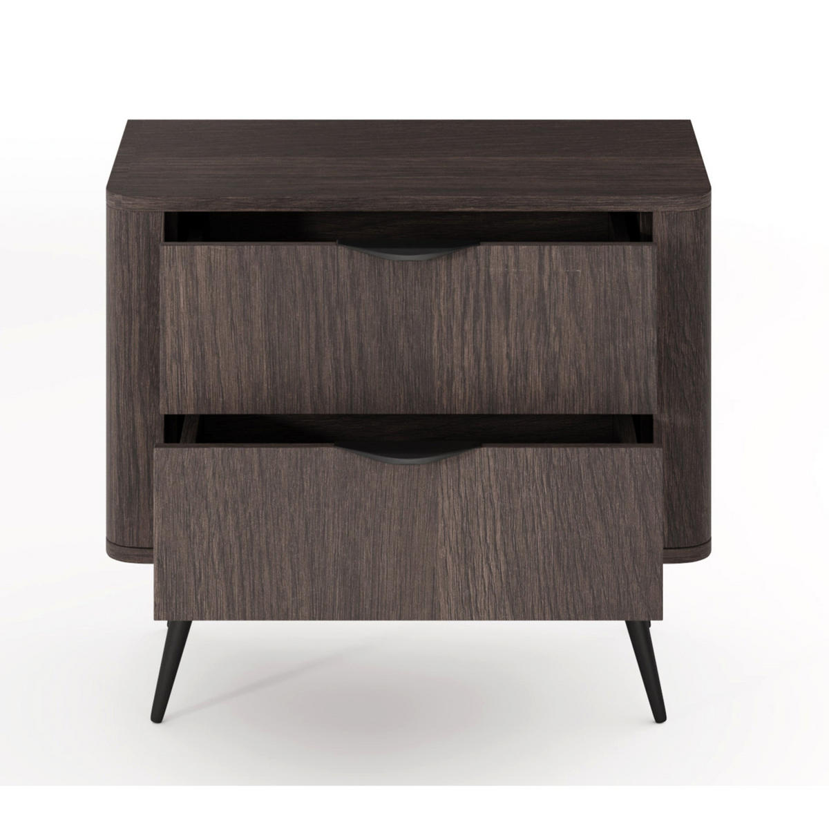NOČNÝ STOLÍK Veris dub Dunin 63 cm - čierna/tmavohnedá, kov/kompozitné drevo (63.2/55.3/38cm) - Selsey