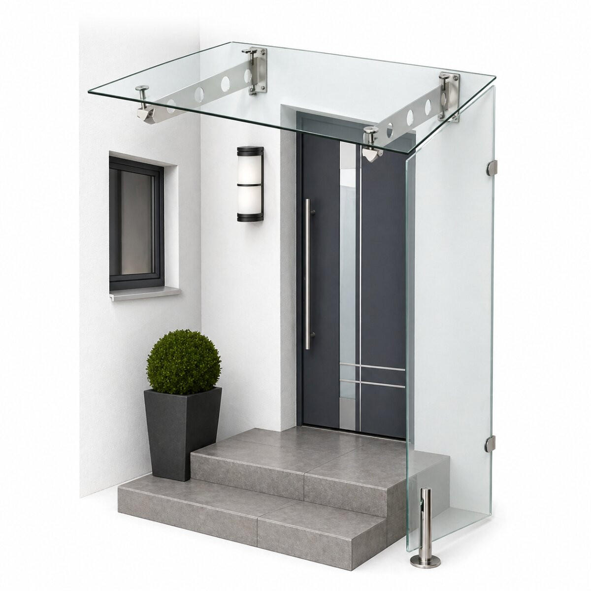 Glaswerk Westfalen Seitenteil Transparent 200x1.31x90 cm