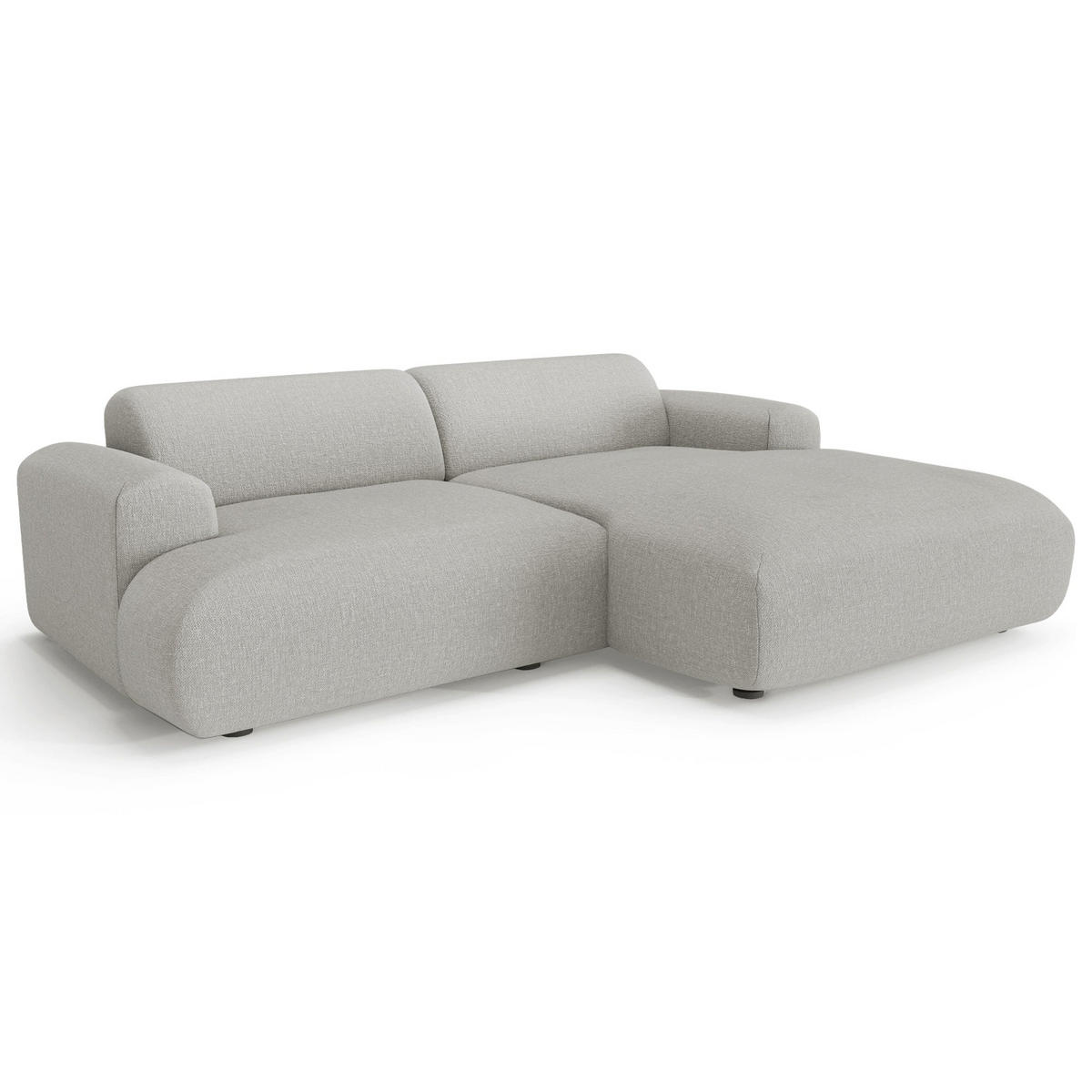 ECKSOFA rechtwinklig MYRA Köpergewebe Hellgrau 266cm - Hellgrau/Grau, Textil (266/165cm) - Sia Home