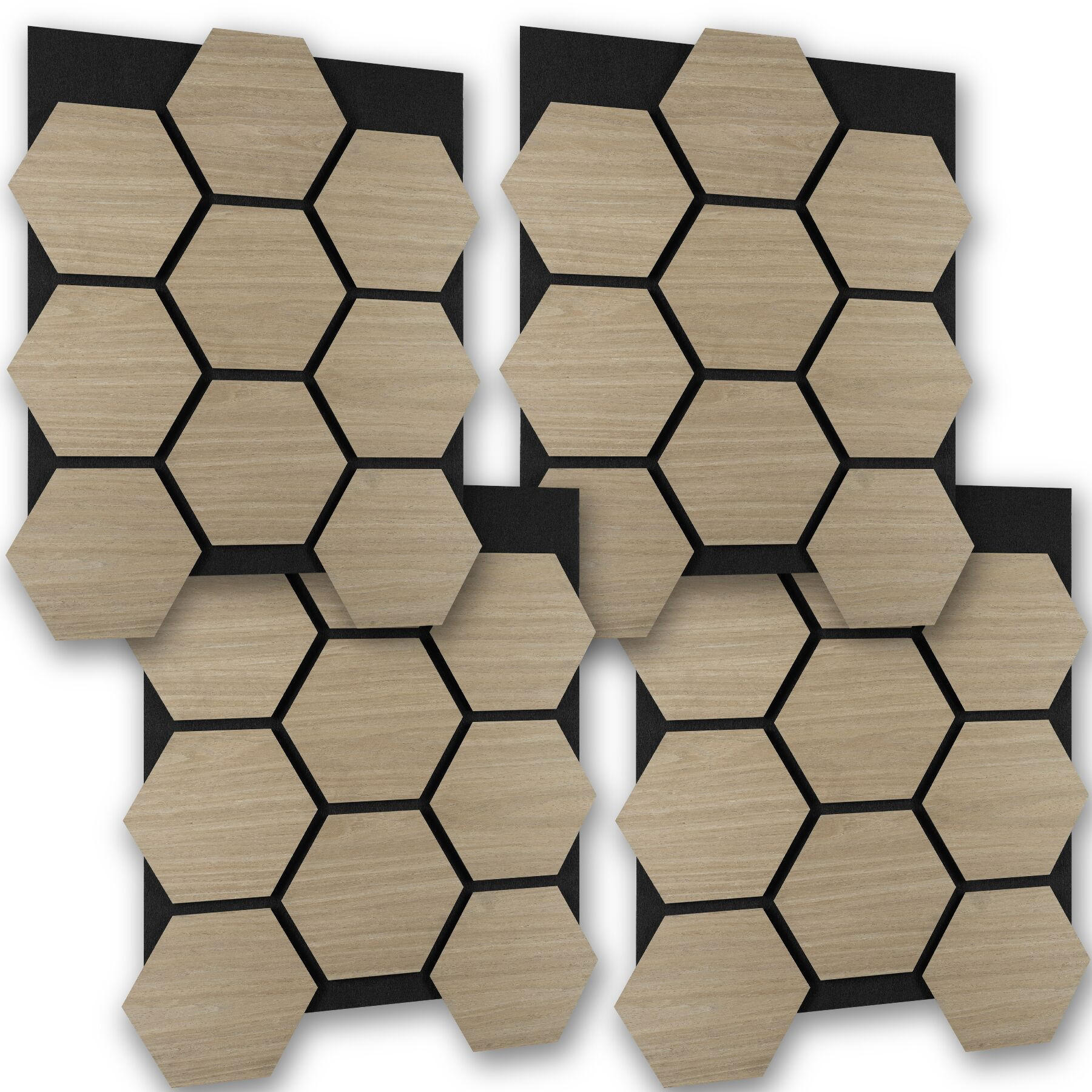 AKUSTIKPANEELE Sonic Shield, je 76 x 62 x 1,8 cm, Größe flexibel anpassbar, Eiche dunkel - Wildeiche, Holz (62/1.8/76cm) - tectake