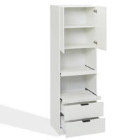 BUFFET 59.5/45/200 cm Weiß mit 2 Schubladen und 2 Türen - Weiß, Holz (59.5/200/45cm) - Oxeza
