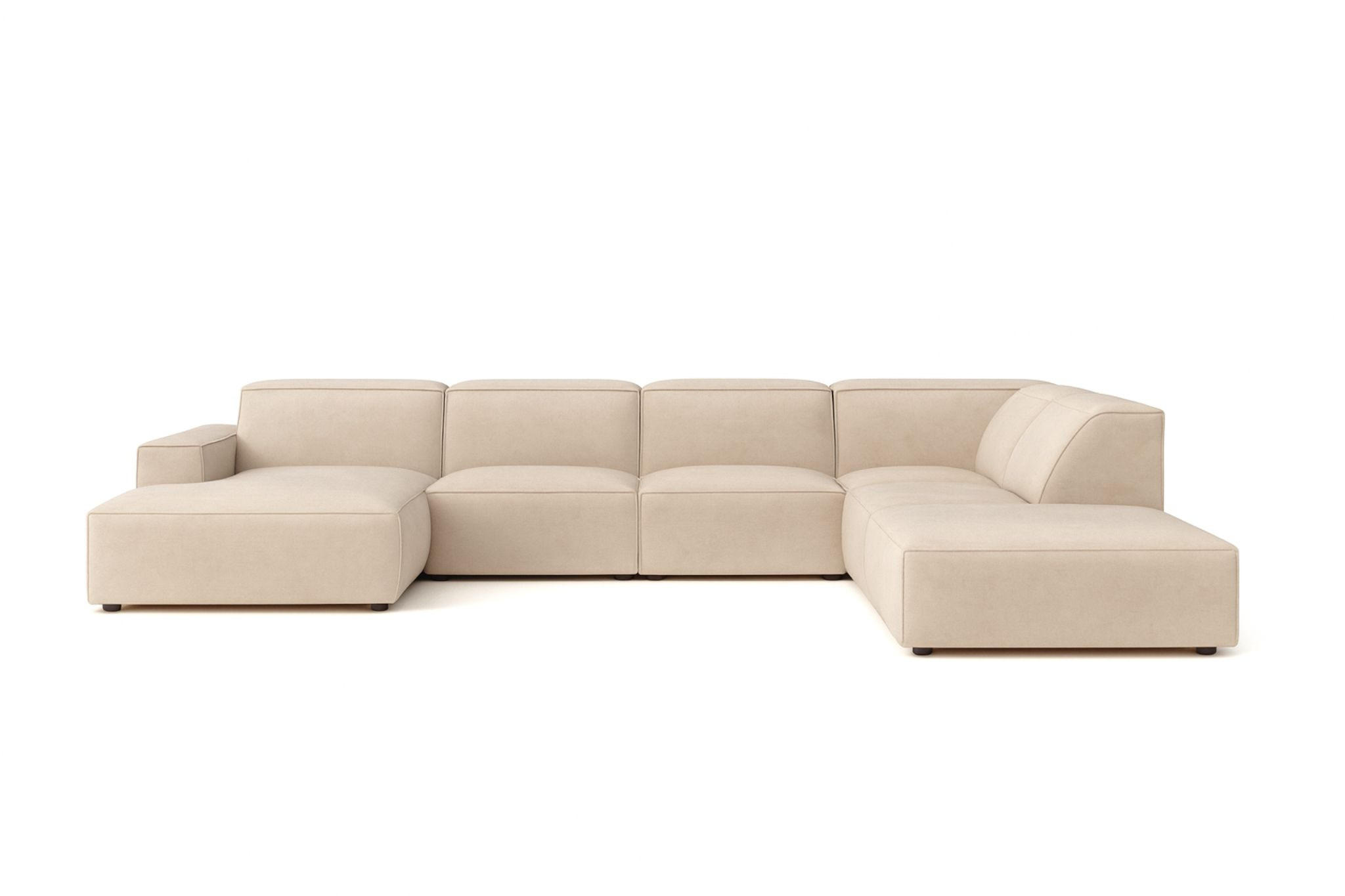 ECKSOFA Cursal V, Stoff Salvador, Beige, Rechts - Beige, Holz (364/262cm) - Kaiser Möbel