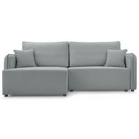 ECKSOFA Kassian, Hellgrau Strukturstoff, linksseitig - Hellgrau/Schwarz, Kunststoff/Textil (227/147cm) - Selsey