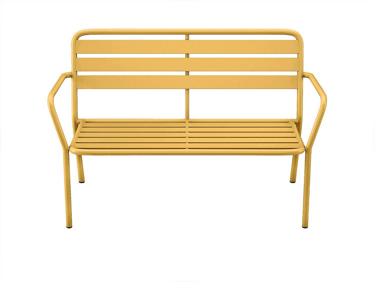 GARTENBANK - Metall - Senfgelb - MIRMANDE von MYLIA - Gelb, Metall (123/82/58cm) - Vente-Unique