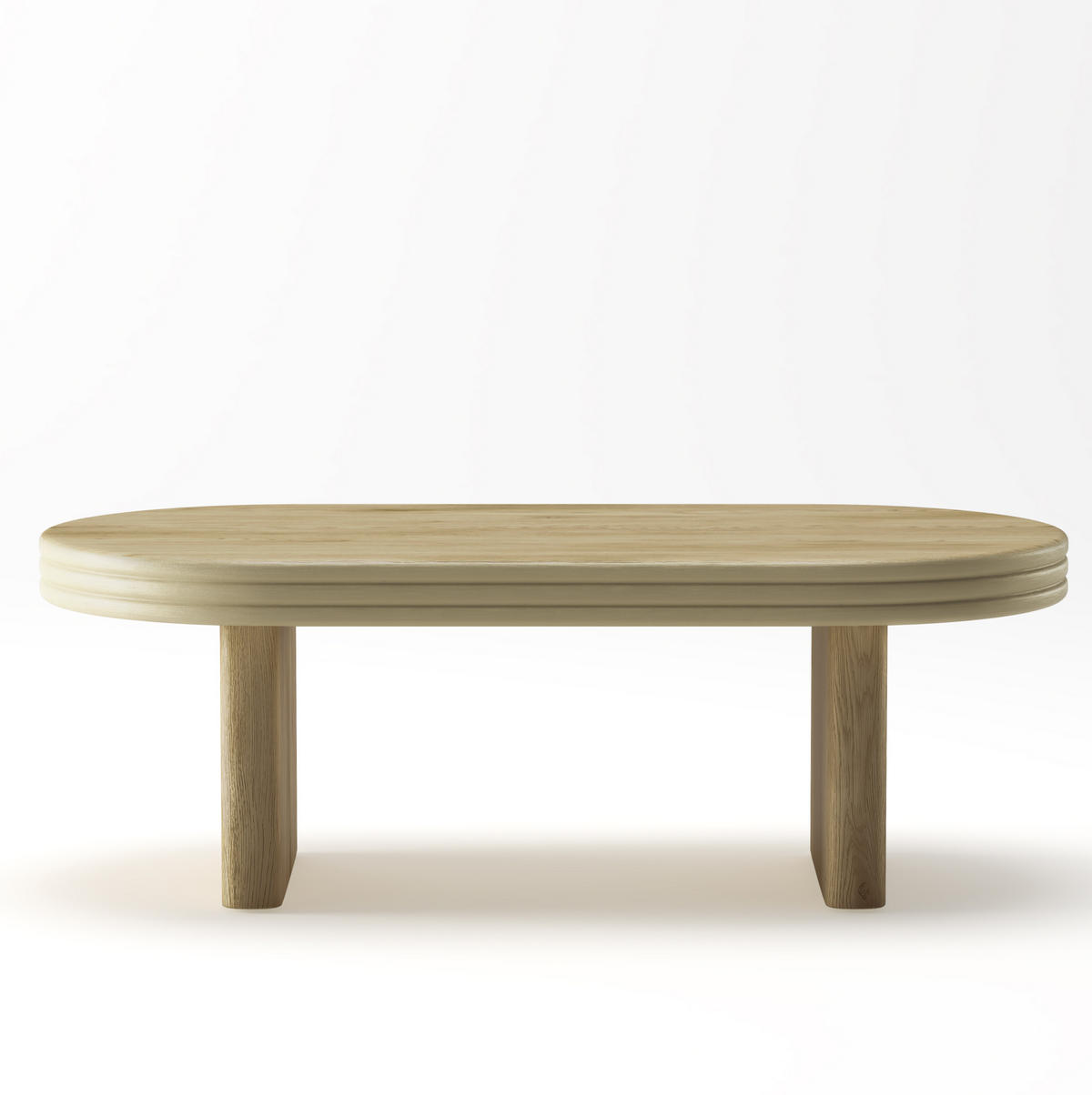 COUCHTISCH 120/60/41,5 cm Natur aus MDF mit eleganter ovaler Tischplatte - Naturfarben, Holzwerkstoff (120/60/41.5cm) - OKWISH