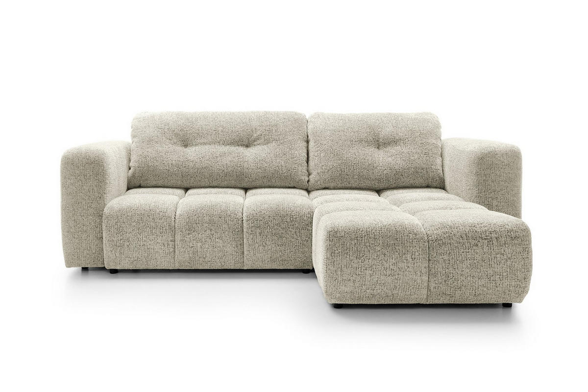 ECKSOFA ARTE 02 Creme Chenille mit Schlaffunktion - Creme, Holz (273/176cm) - MASSENO
