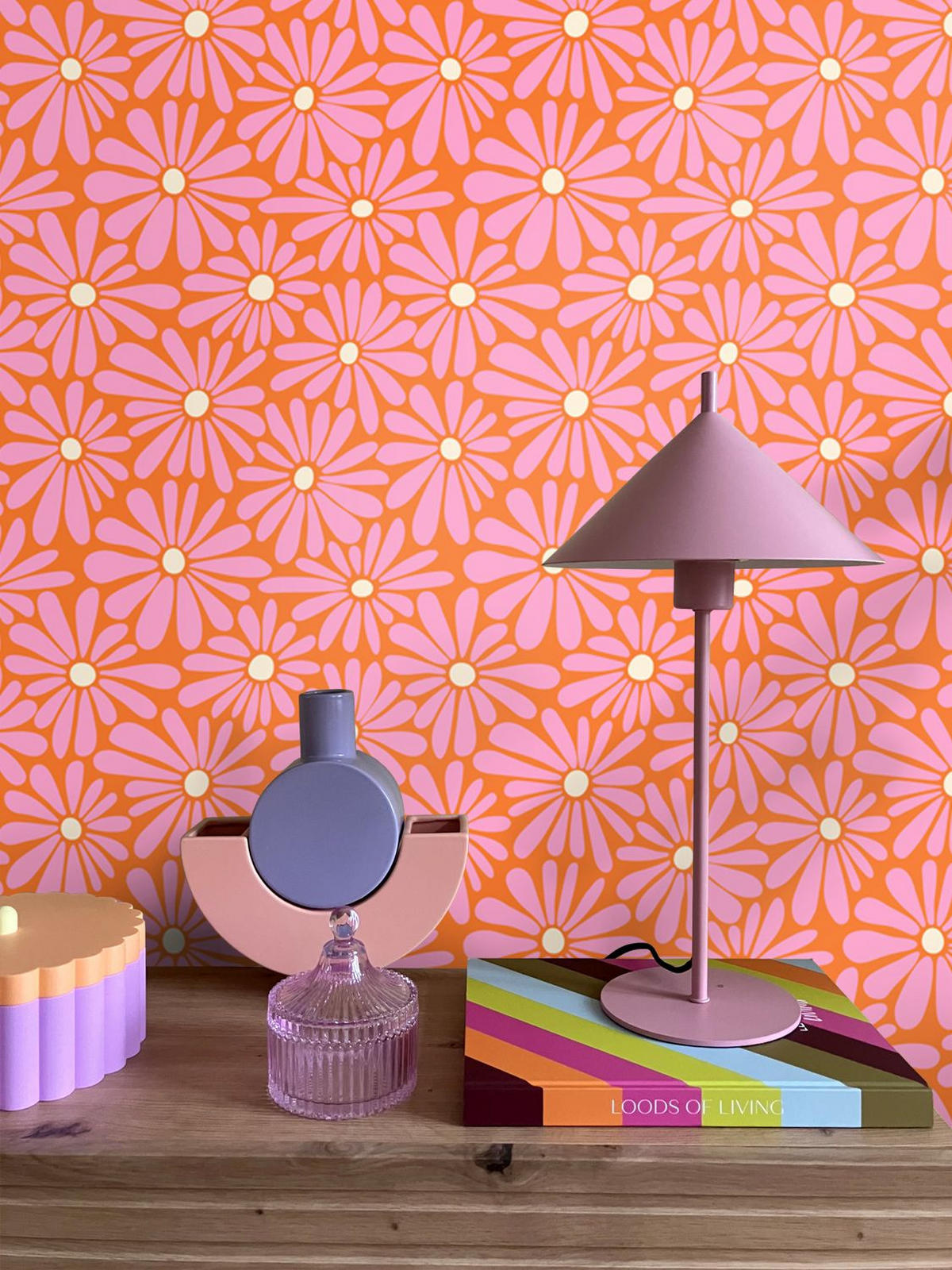 TAPETE Gänseblümchen 50 x 900 cm - Pink, Papier (50/900cm) - ESTAhome