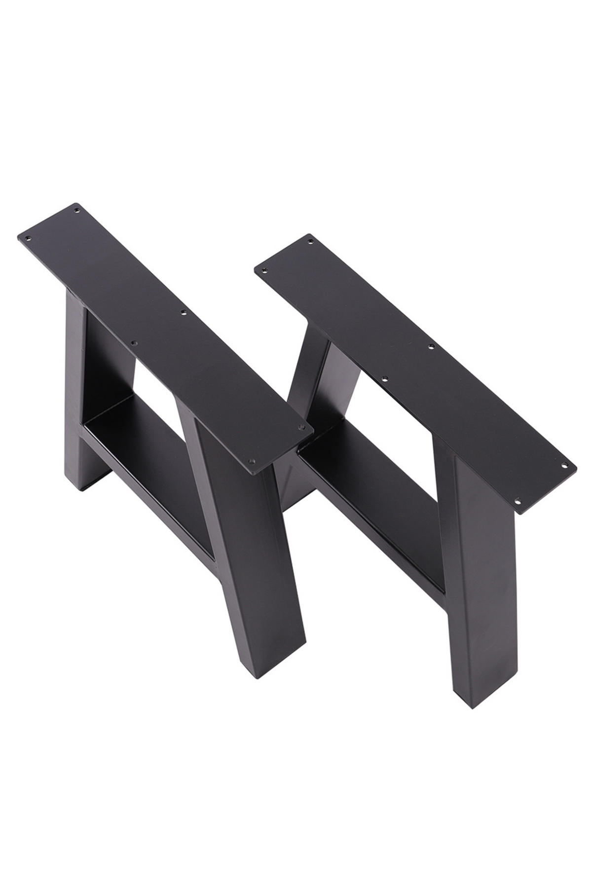 TISCHBEINE 2-tlg Set 40-cm hohe trapezförmige aus Eisen in Schwarz 35 x 7 x 40 cm - Schwarz, Metall (35/40/7cm) - Livingandhome