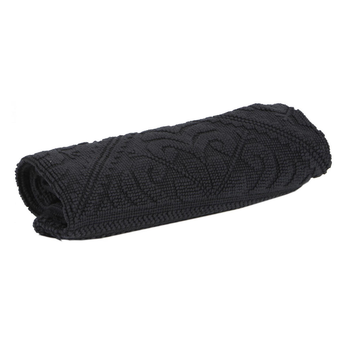 BADEMATTE Enzo carbonfarben 54 x 64 cm - Schwarz, Textil (54/64cm) - Vivaraise