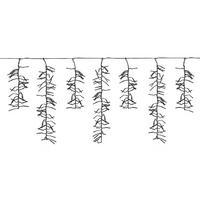 LED EISREGEN LICHTERKETTE Außen Innen Eiszapfen Weihnachtsbeleuchtung mit Timer 3,5 m 528 LED Warmweiß - Schwarz, Kunststoff (850cm) - ECD-Germany