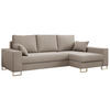 ECKSOFA Dorian Velvet Beige - Beige/Goldfarben, Textil/Metall (242/138cm) - MKS