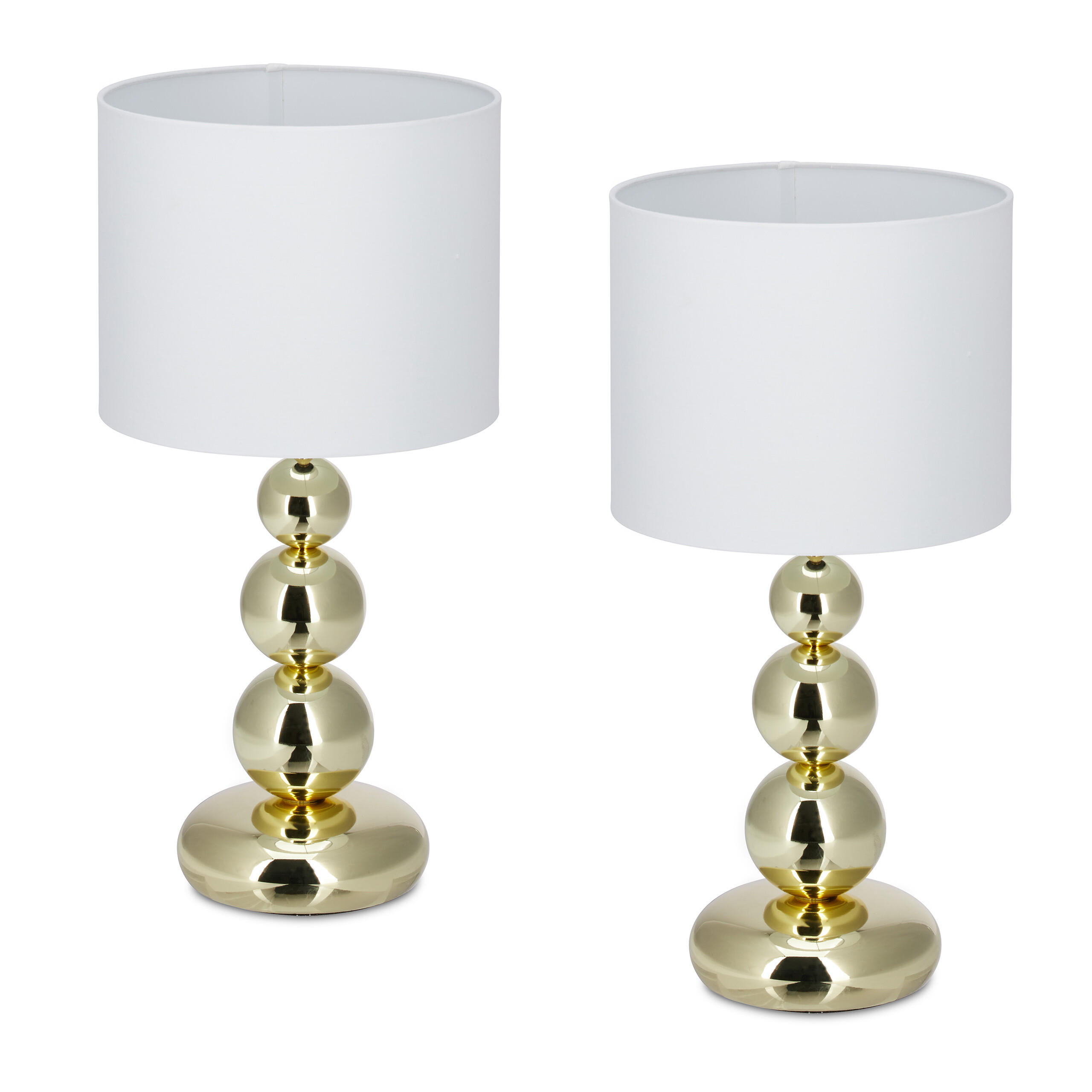 2XTISCHLAMPE - Multicolor, Textil/Metall (25/25/50cm) - Relaxdays