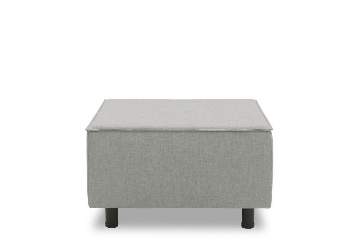 GARTENLOUNGE-HOCKER Brandie 73x43x73 mit Outdoorbezug in silber - Silberfarben, Kunststoff (73/43/73cm) - 58aufmkessel