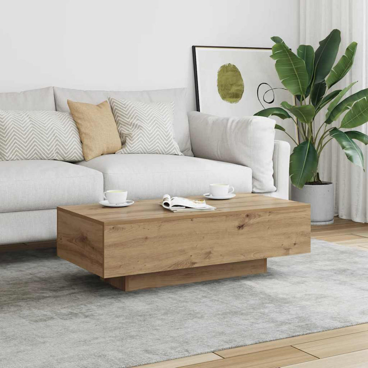 COUCHTISCH Artisan-Eiche 100/49,5/31 Cm Holzwerkstoff - Braun, Holzwerkstoff (100/49.5/31cm) - vidaXL