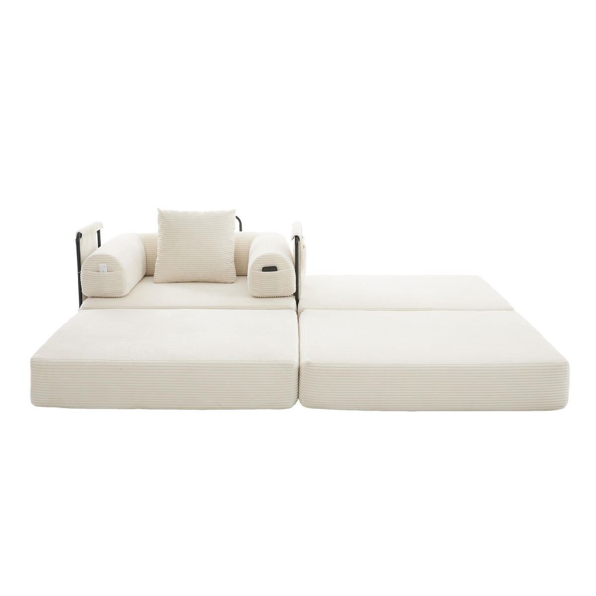 SCHLAFSOFA DE-33789 frei kombinierbar Beige - Beige, Metall (112/67/190cm) - ComfortXL