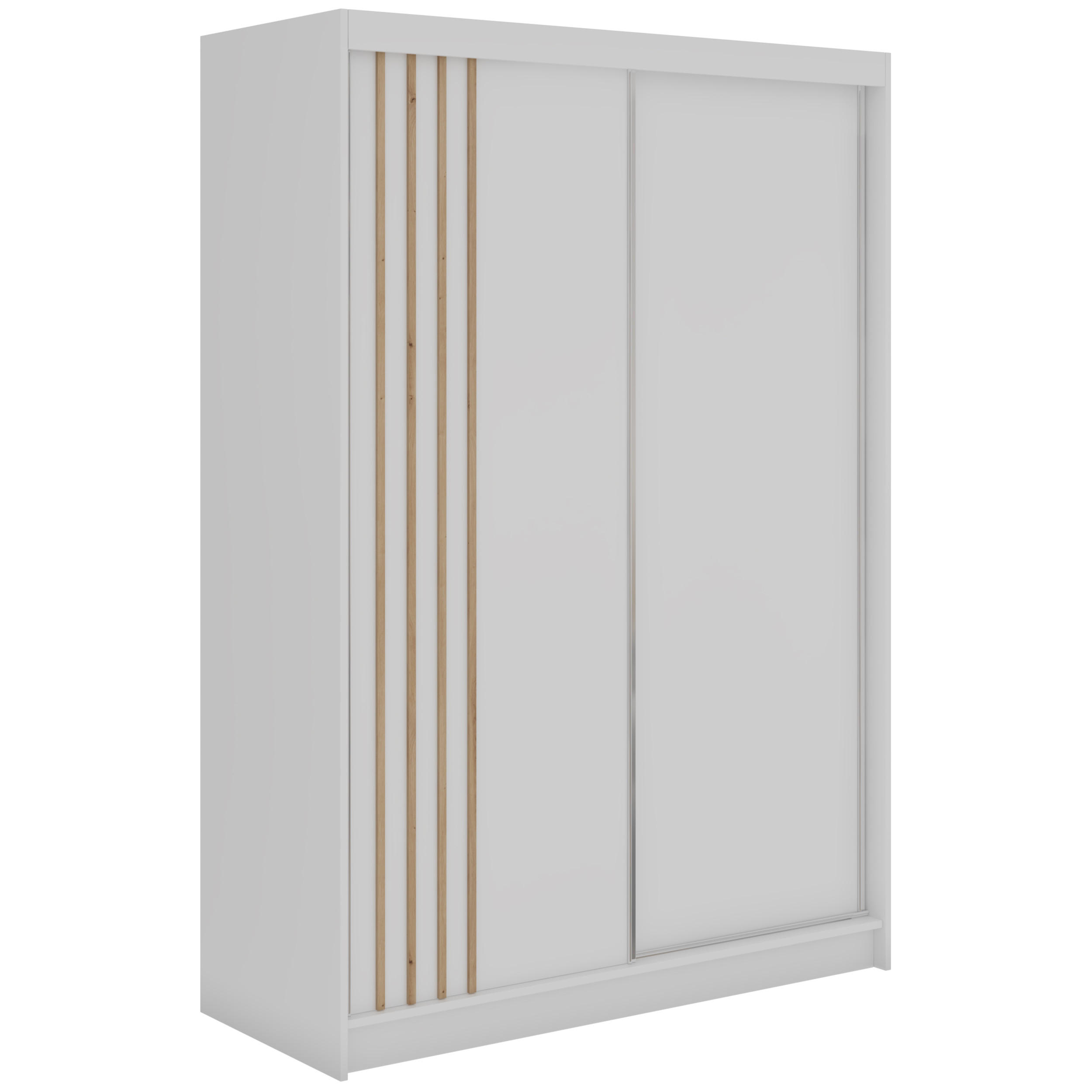 MKS Schwebetürenschrank Weiß, Eiche Artisan 150x216x61 cm