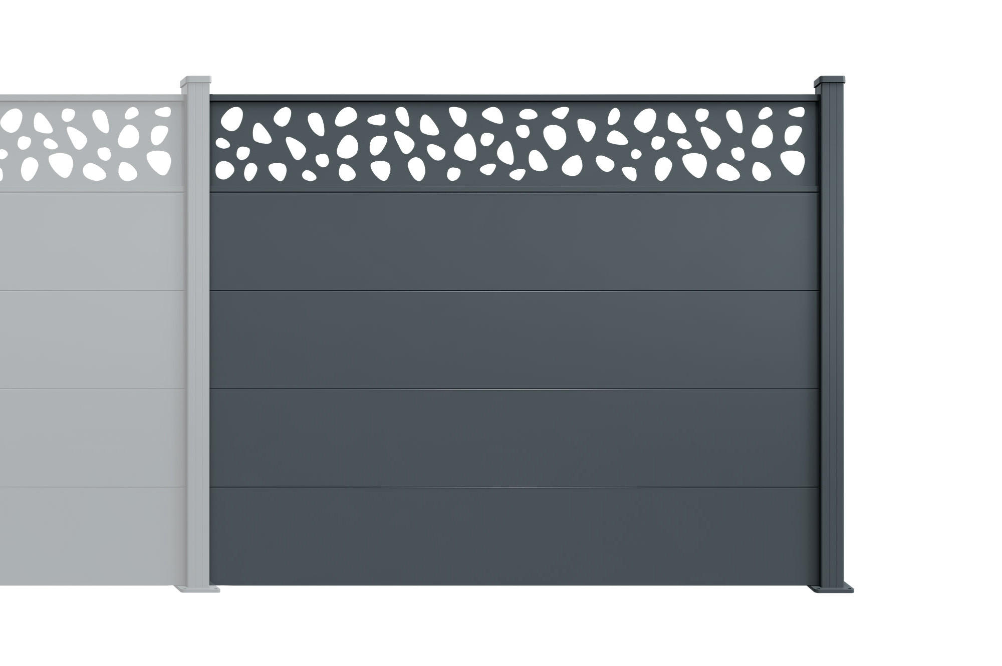 Cazeboo Aluminium-Zaunverlängerungsset Grau 193x150 cm