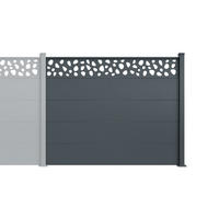 ALUMINIUM-ZAUNVERLÄNGERUNGSSET 2m H.150cm Anthrazitgrau – ALPIS SUNNY Kieselsteinmuster - Grau, Metall (193/150cm) - Cazeboo