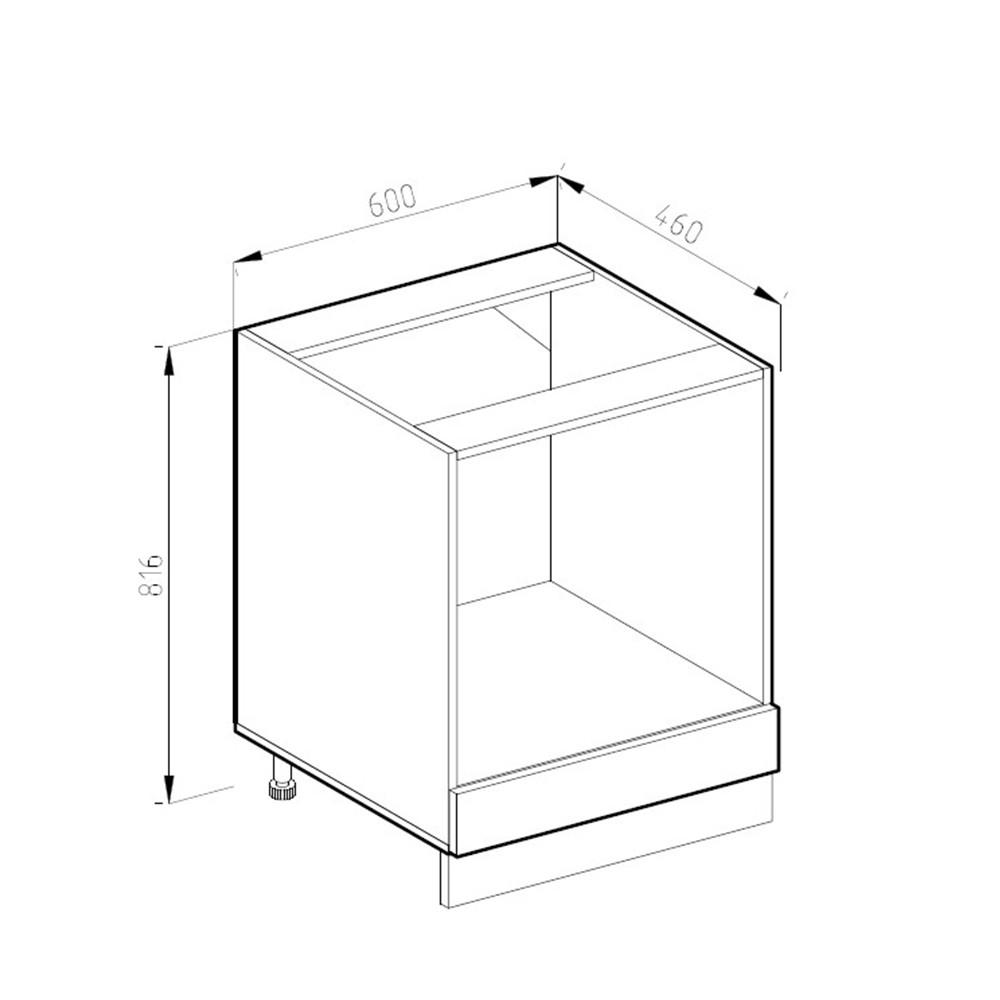 HERDUMBAUSCHRANK R-Line Weiß Landhaus 60 cm, AP Anthrazit - Anthrazit/Creme, Holzwerkstoff (60/81.6/60cm) - Vicco