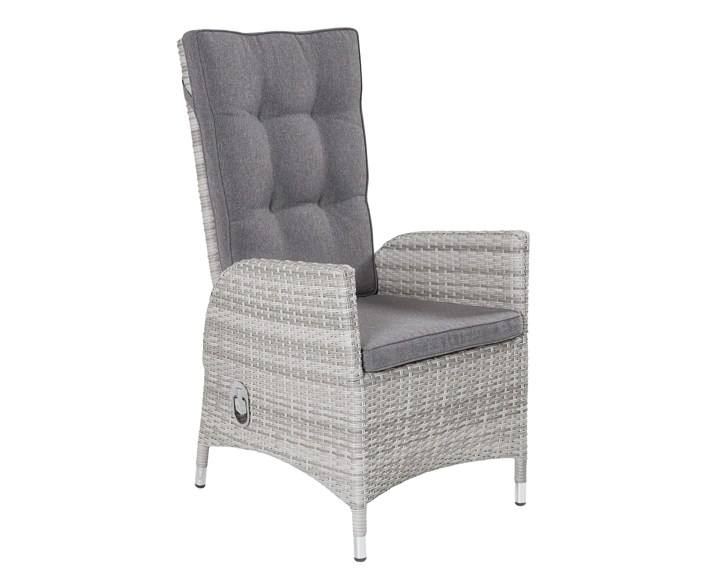 GARTENSTUHL Boston 56x62x112 cm, Polyrattan, Weiß-Grau - Grau, Kunststoff (56/112/62cm) - dasmöbelwerk