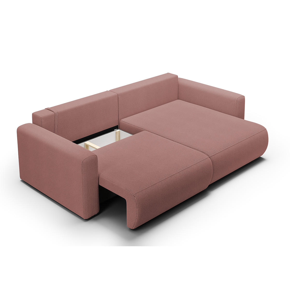 ECKSOFA Evy 3 Sitzplätze Rose - Pink, Holz (240/149cm) - Petits-meubles