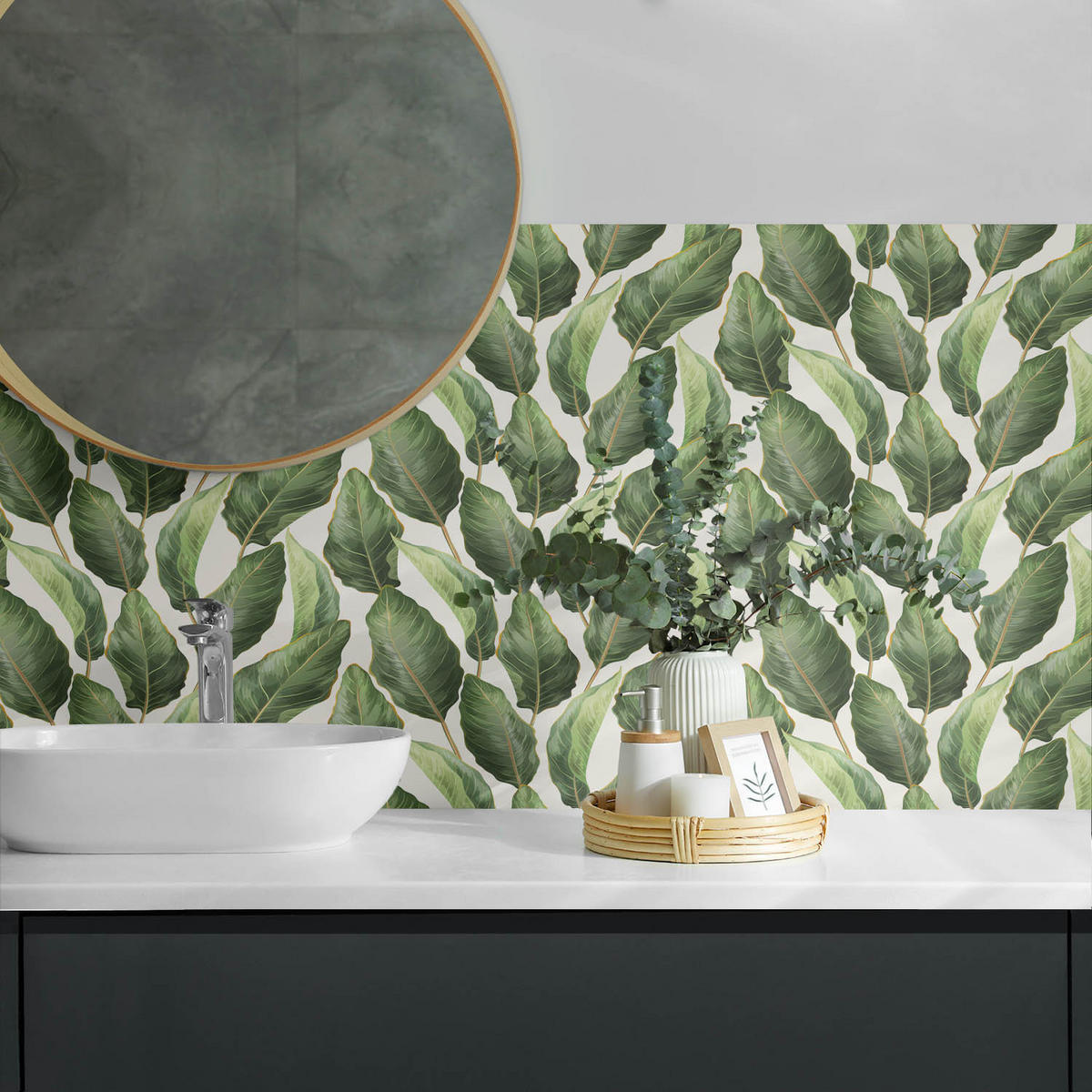 WANDPANEEL 10x 40x20 cm selbstklebend Tropica - Grün, Kunststoff (20/1.6/40cm) - Wallfluent