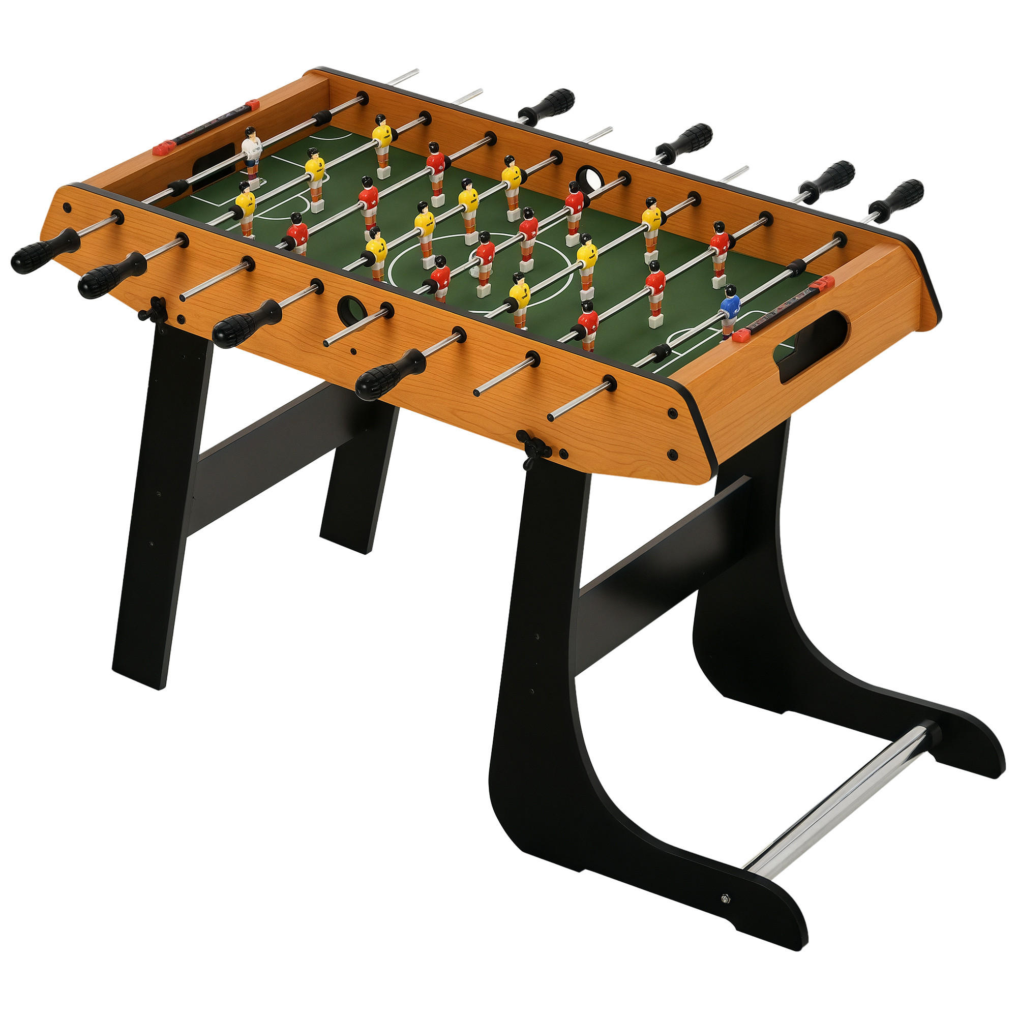 TISCHFUSBALL DE-18846 klappbar mit Punktezähler Schwarz/Holzoptik - Braun, Holzwerkstoff (42/98cm) - ComfortXL