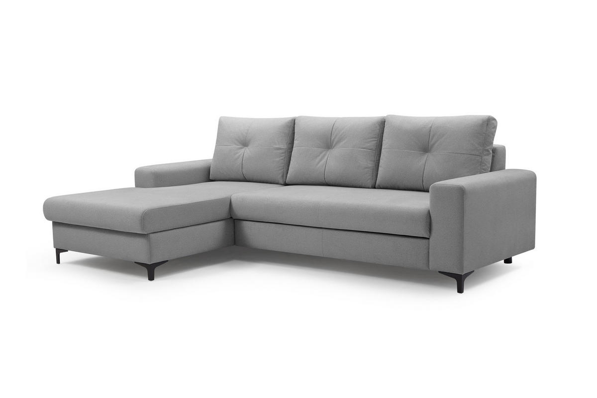 ECKSOFA AVRA L-förmig, mit Stauraumbehälter-in RINO-Stoff, Komfort & Eleganz, lose Rückenkissen, freistehend, LINKS 165x251x85 cm Dark grey - Dunkelgrau, Holz/Textil (165/251cm) - DomoHome