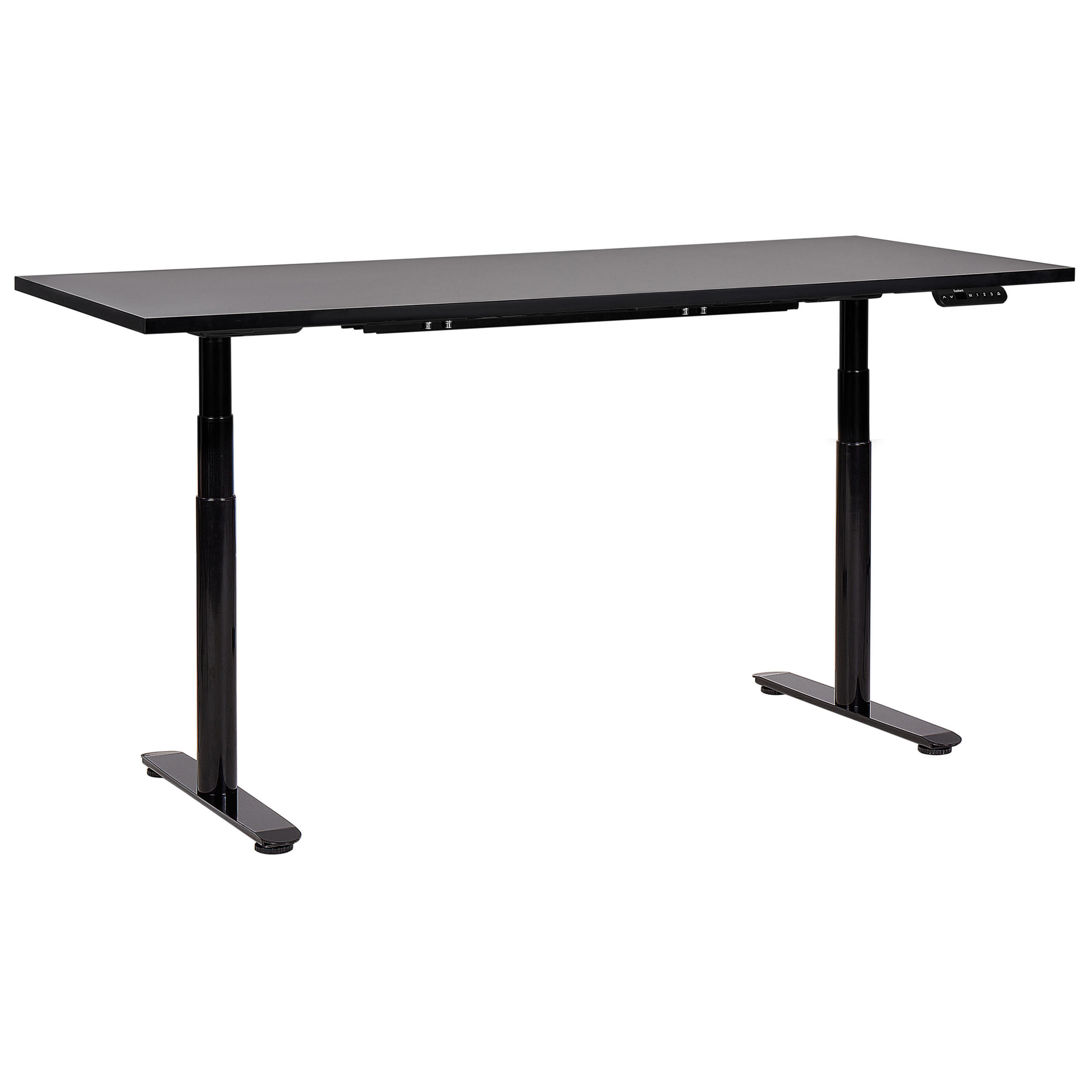 SCHREIBTISCH schwarz 180/72 cm elektrisch höhenverstellbar Destin IV - Schwarz, Holz (72/180/67cm) - Beliani