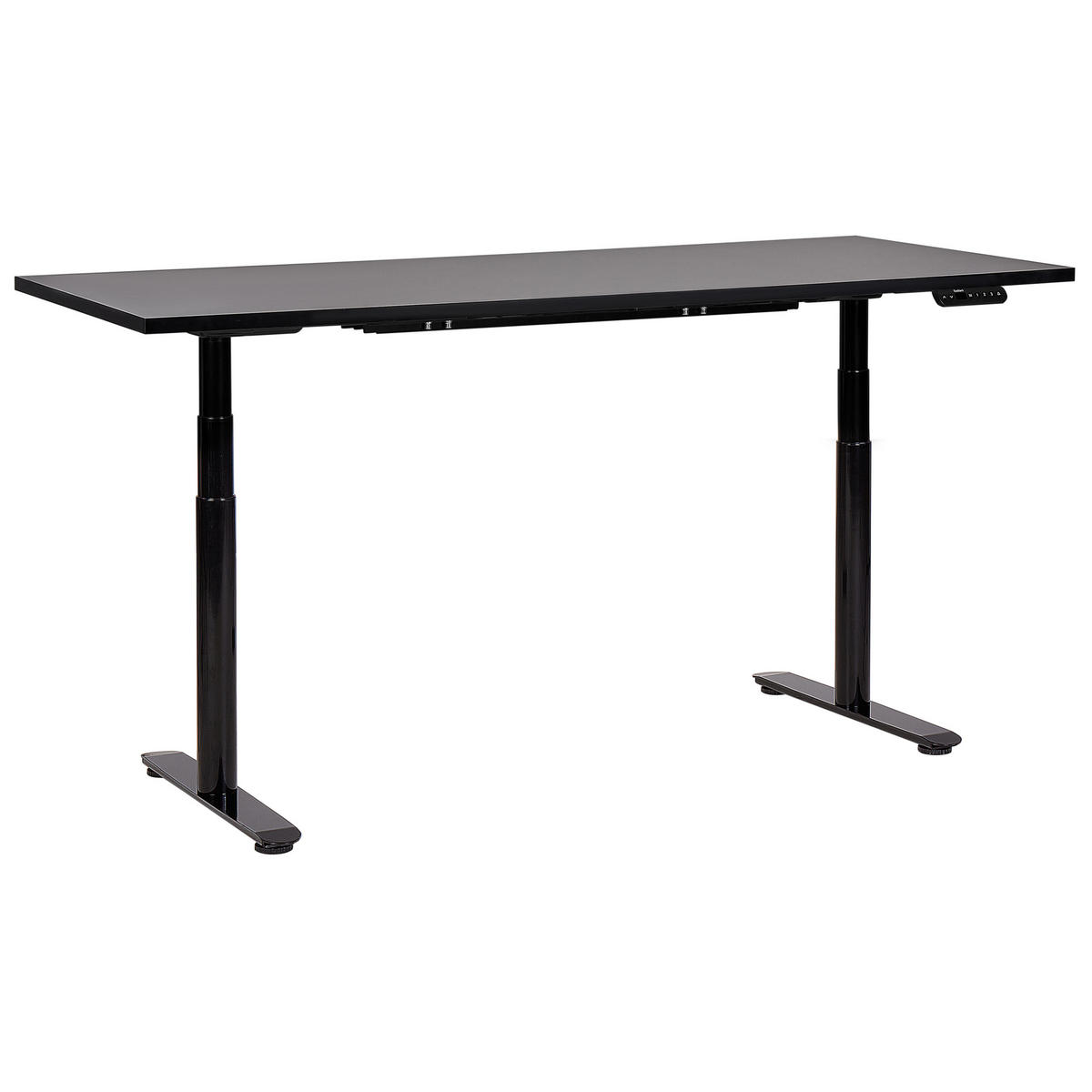 SCHREIBTISCH schwarz 180/72 cm elektrisch höhenverstellbar Destin IV - Schwarz, Holz (72/180/67cm) - Beliani